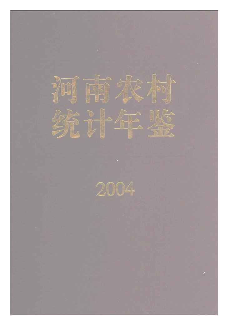 2004年河南农村统计年鉴封面