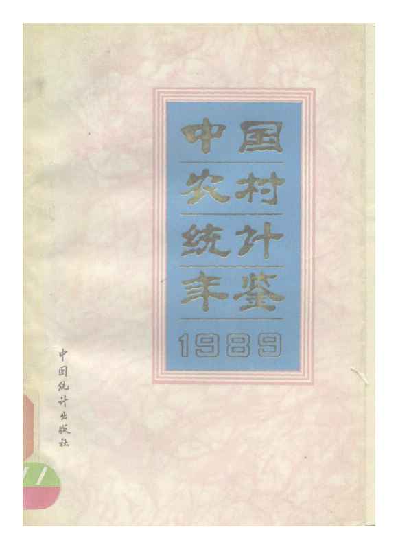 1989年中国农村统计年鉴封面