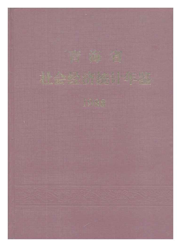 1988年青海省社会经济统计年鉴封面