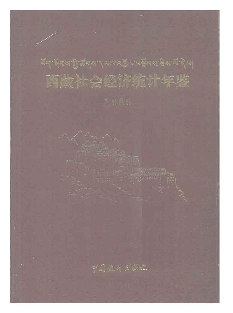 1989年西藏社会经济统计年鉴封面