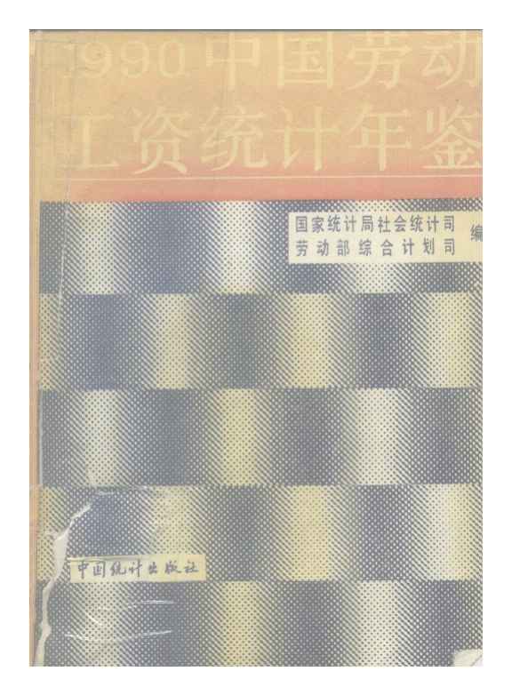 1990年中国劳动工资统计年鉴封面