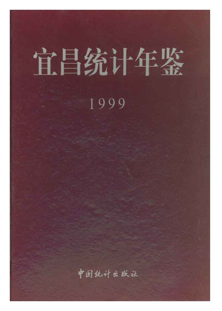 1999年宜昌统计年鉴封面