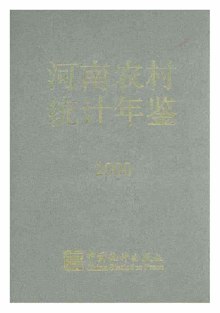 2000年河南农村统计年鉴封面