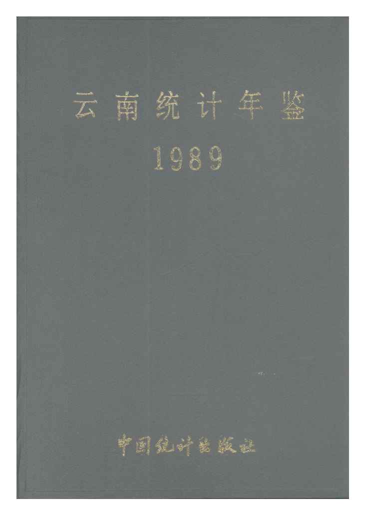 1989年云南统计年鉴封面