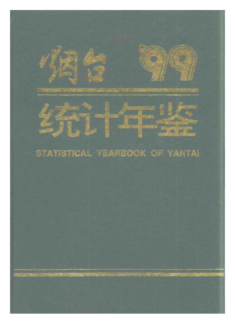 1999年烟台统计年鉴封面