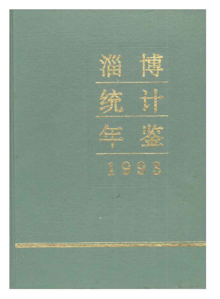1993年淄博统计年鉴封面