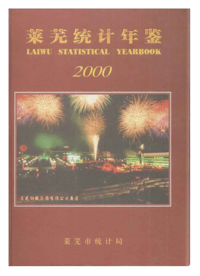 2000年莱芜统计年鉴封面
