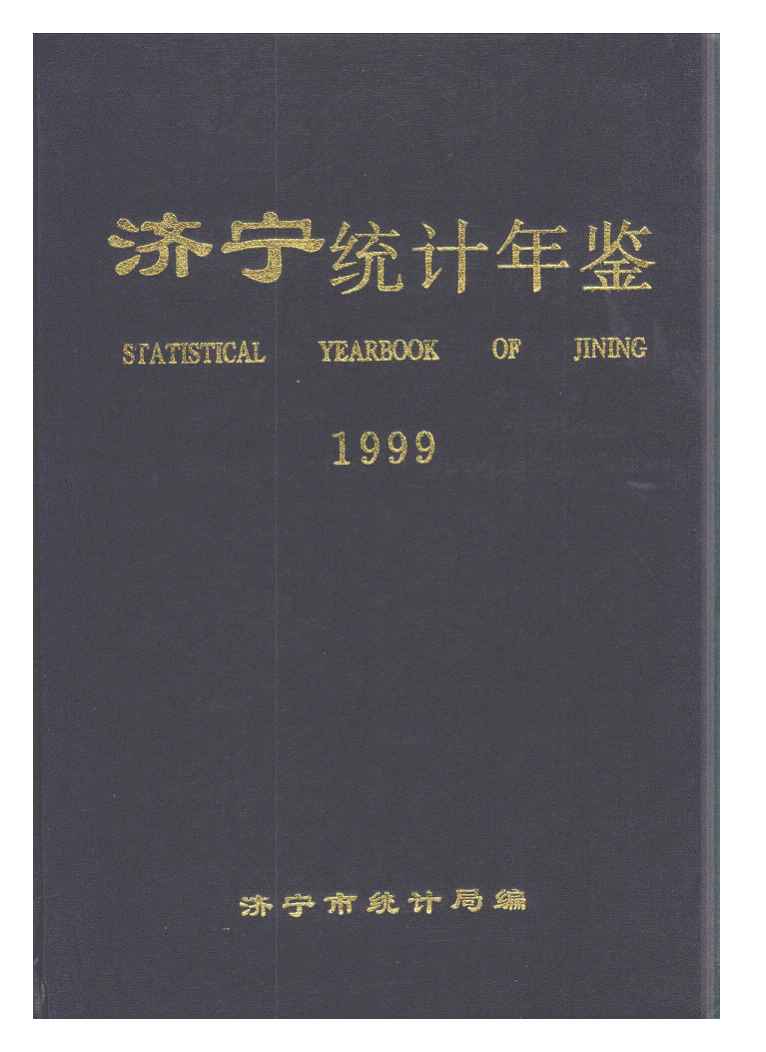 1999年济宁统计年鉴封面