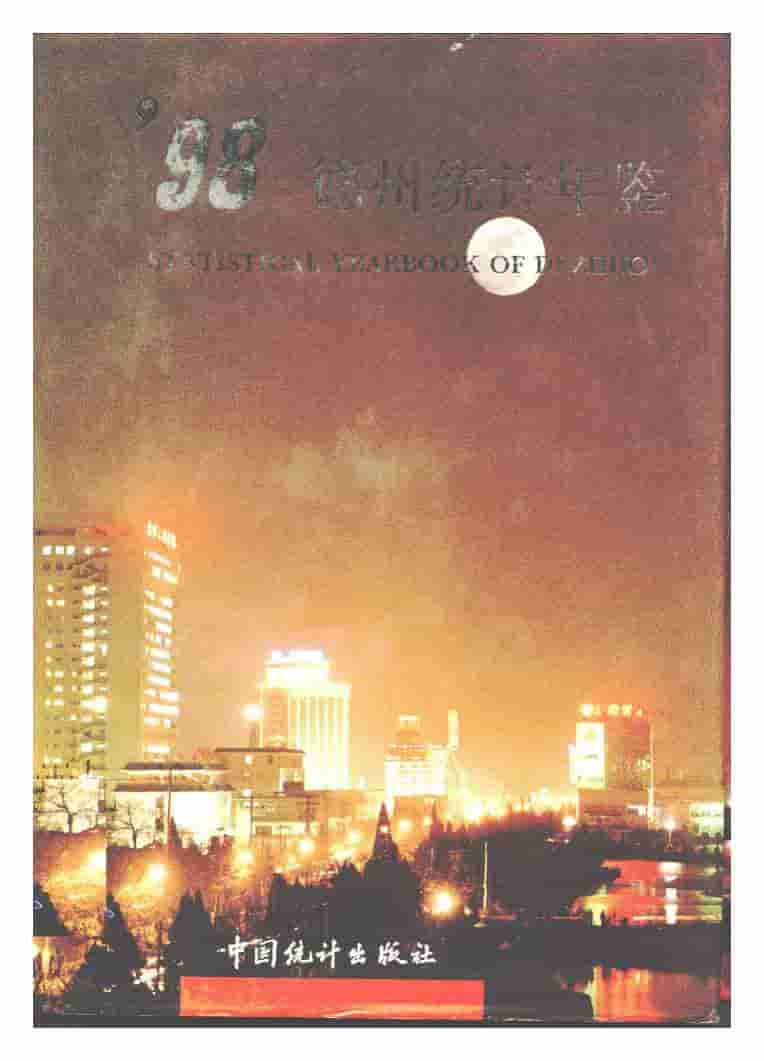 1998年德州统计年鉴封面
