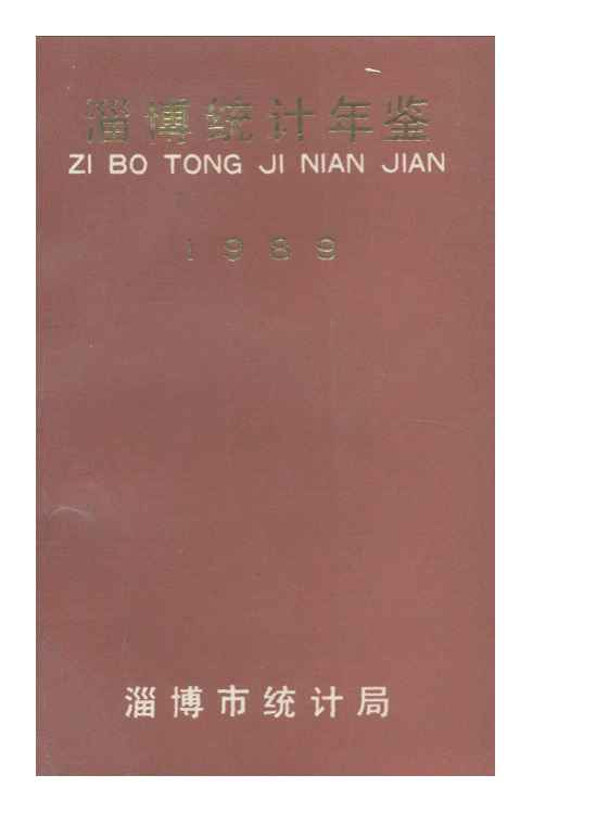 1989年淄博统计年鉴封面