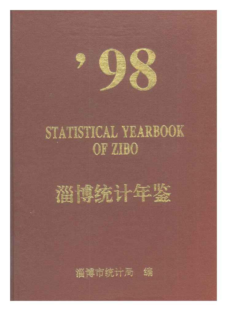 1998年淄博统计年鉴封面