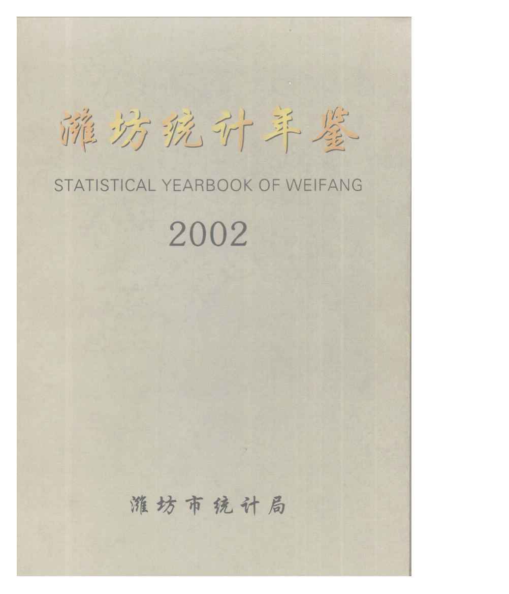 2002年潍坊统计年鉴封面
