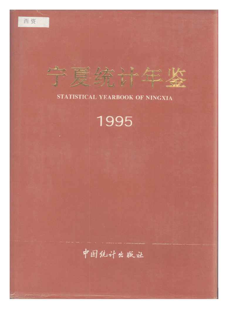 1995年宁夏统计年鉴封面