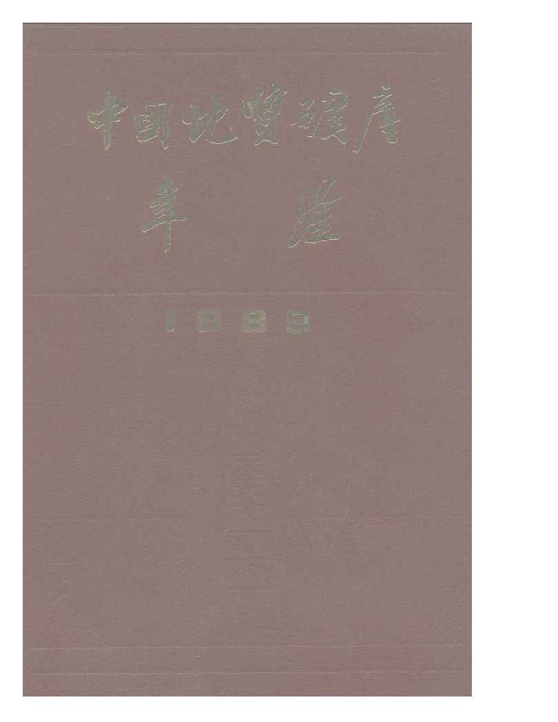 1989年中国地质矿产年鉴封面