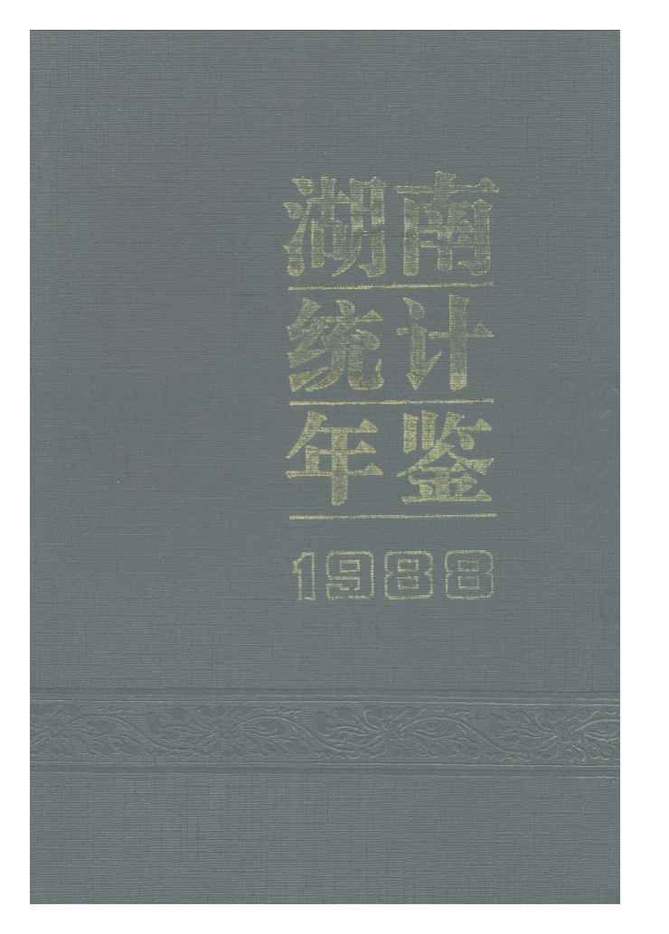 1988年湖南统计年鉴封面