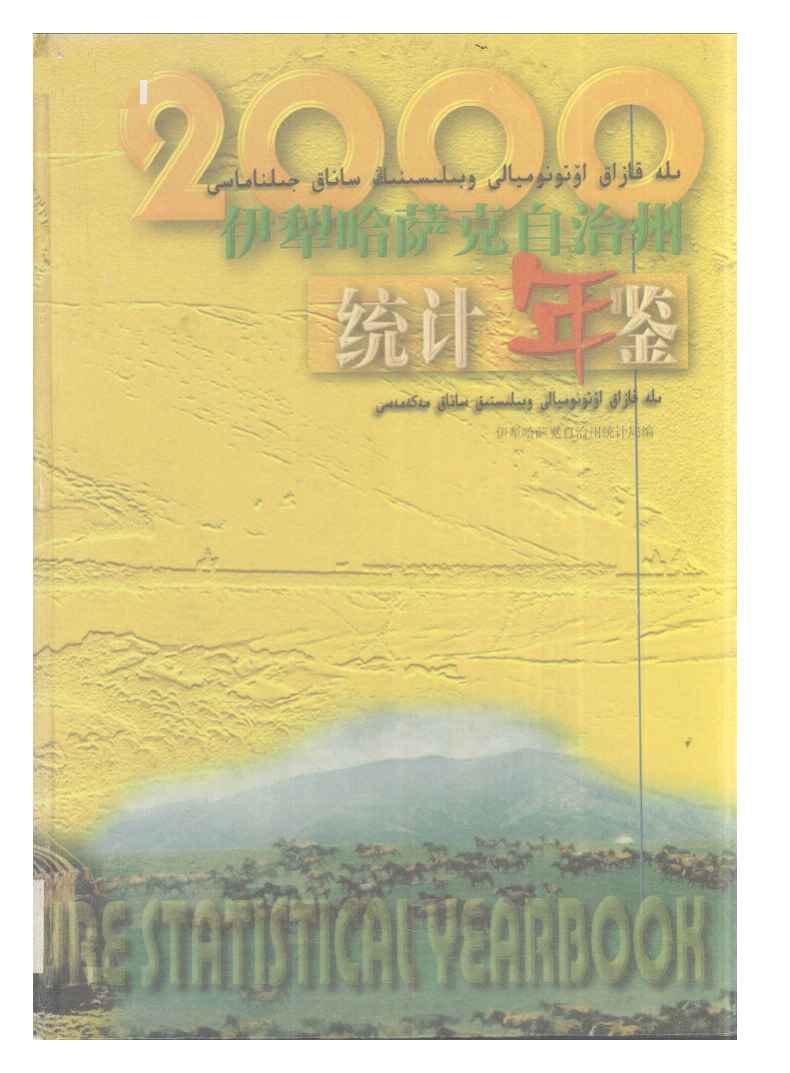 2000年伊犁哈萨克自治州统计年鉴封面