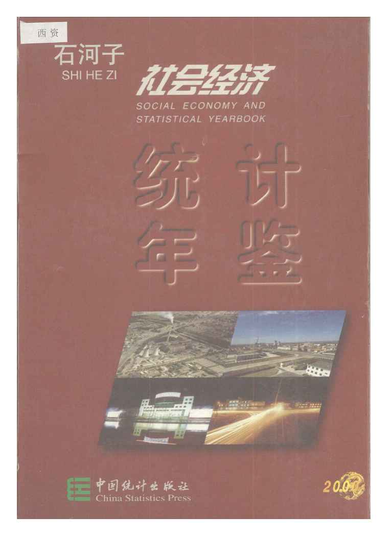 2000年石河子社会经济统计年鉴封面