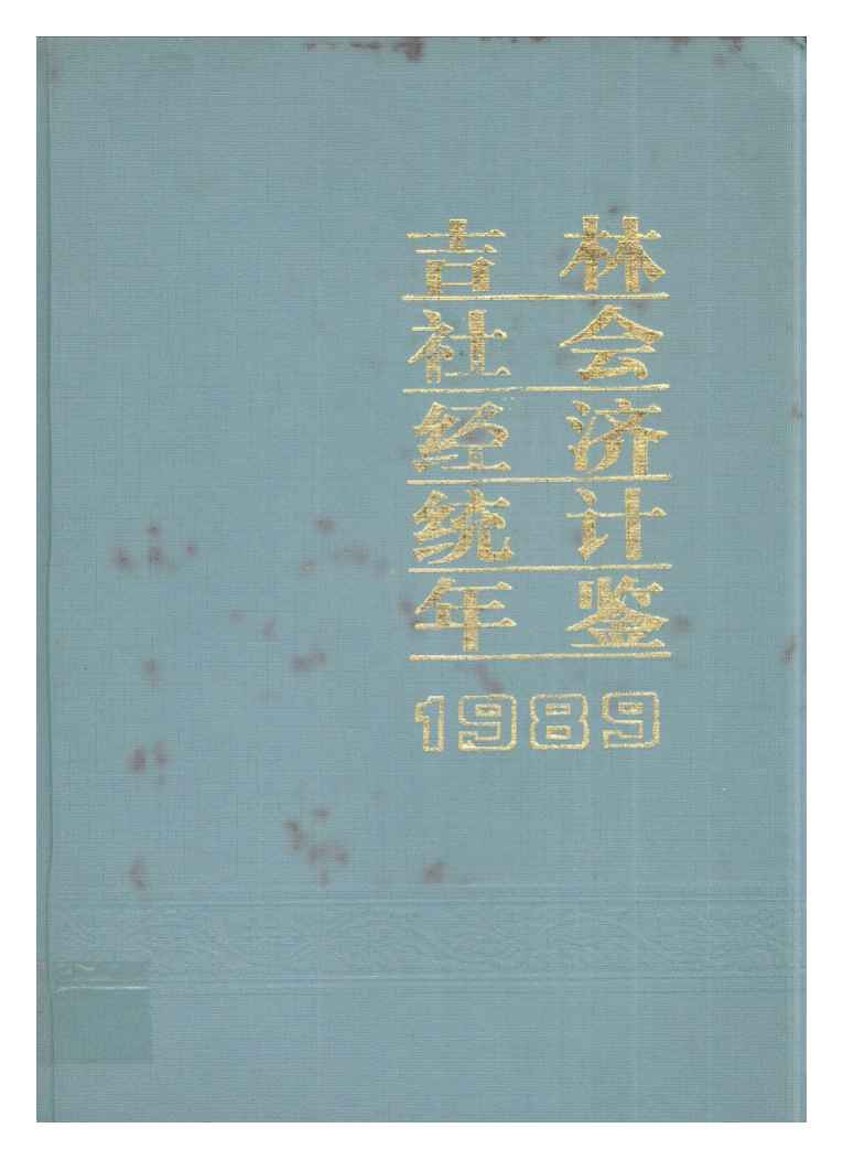 1989年吉林社会经济统计年鉴封面