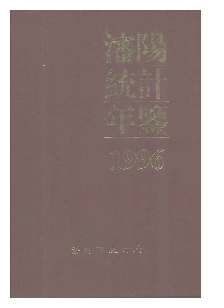 1996年沈阳统计年鉴封面