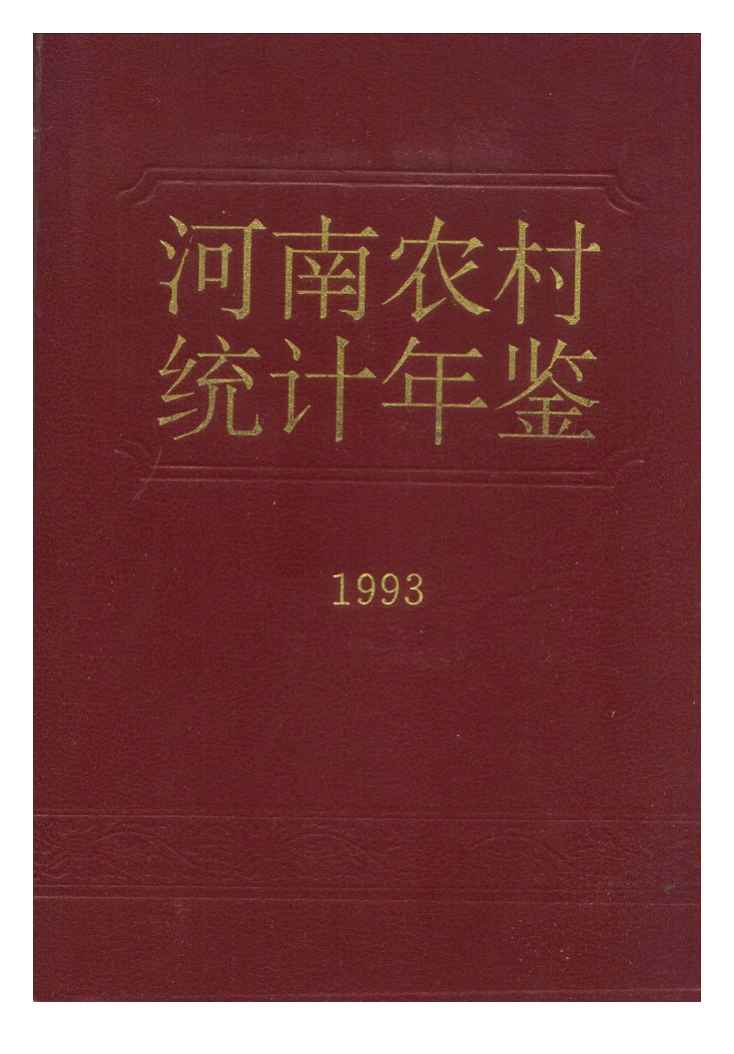 1993年河南农村统计年鉴封面