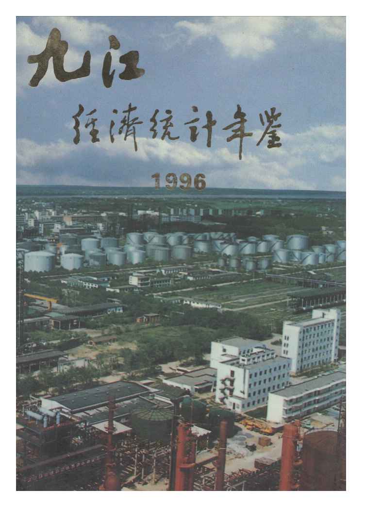 1996年九江经济统计年鉴封面