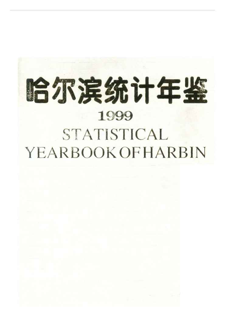 1999年哈尔滨统计年鉴封面