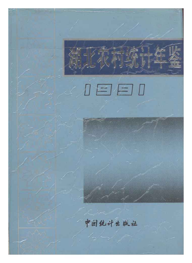 1991年湖北农村统计年鉴封面