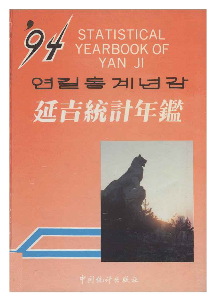 1994年延吉统计年鉴封面