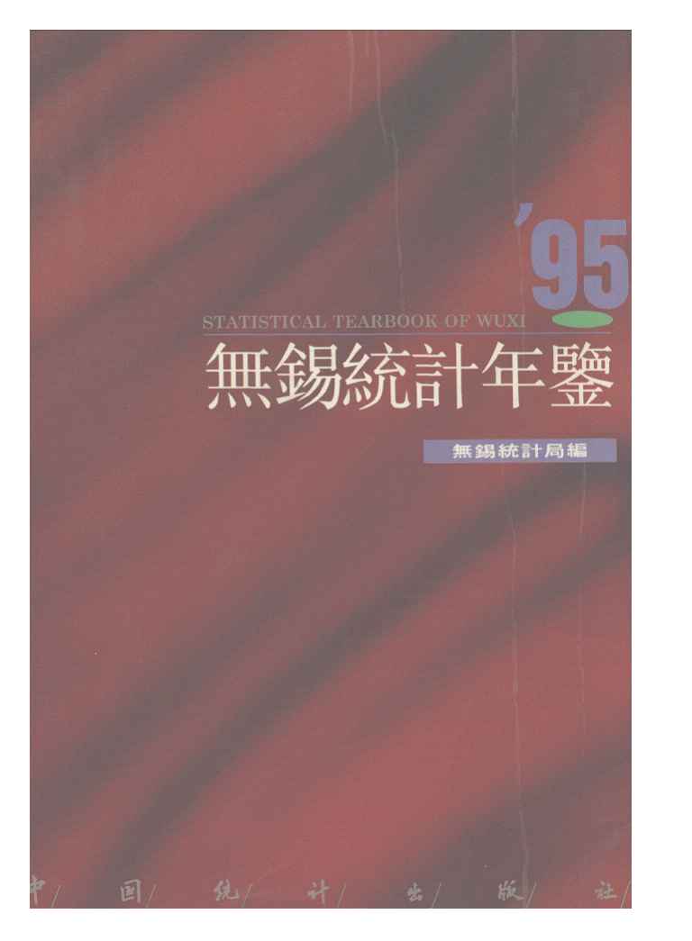 1995年无锡统计年鉴封面