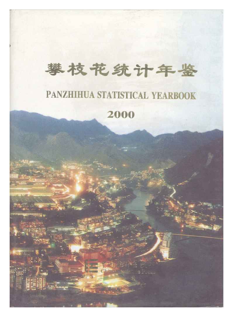 2000年攀枝花统计年鉴封面