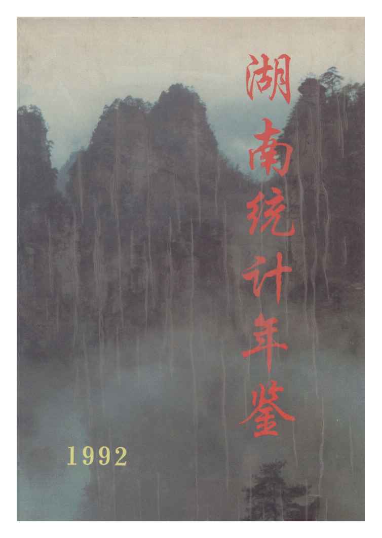 1992年湖南统计年鉴封面