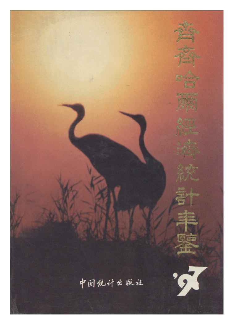 1997年齐齐哈尔经济统计年鉴封面
