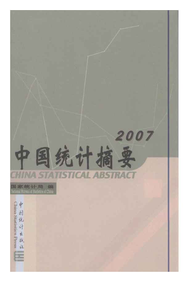 2007年中国统计摘要封面