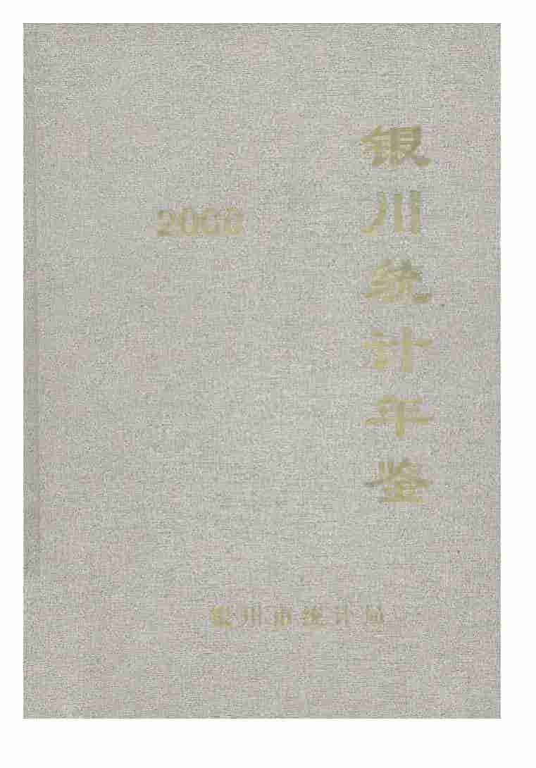 2000年银川统计年鉴封面