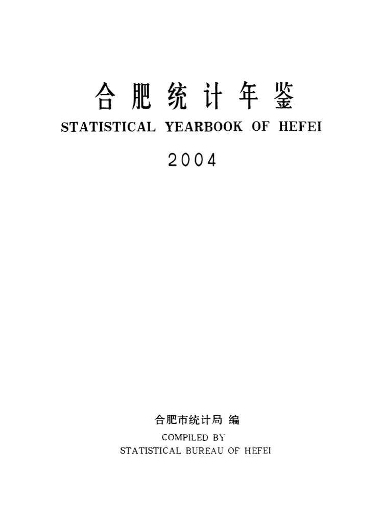 2004年合肥统计年鉴封面