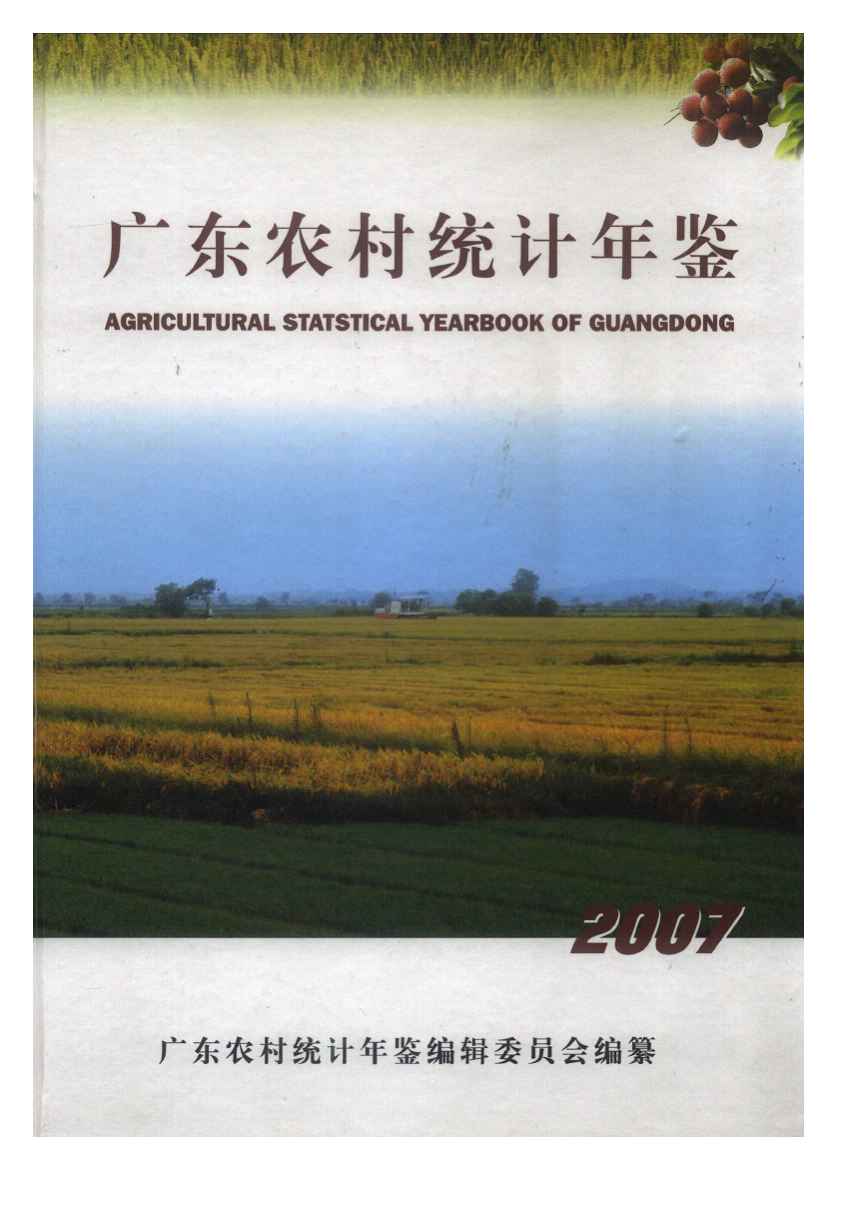 2007年广东农村统计年鉴封面