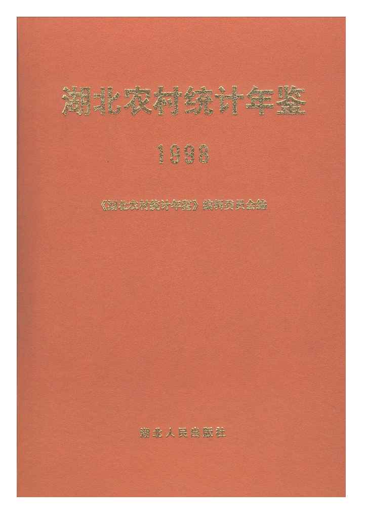1998年湖北农村统计年鉴封面