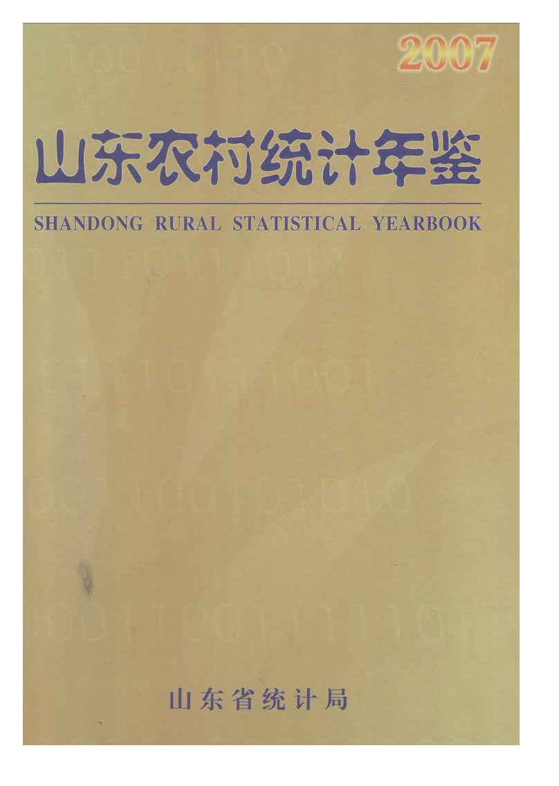 2007年山东农村统计年鉴封面