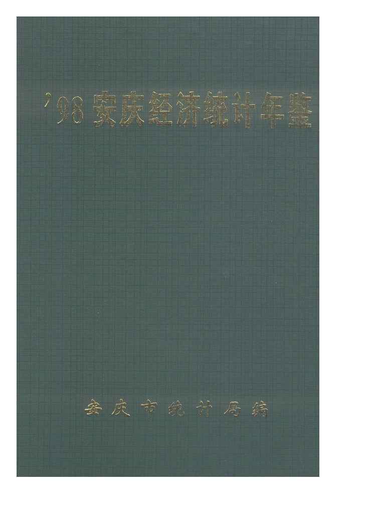 1998年安庆经济统计年鉴封面