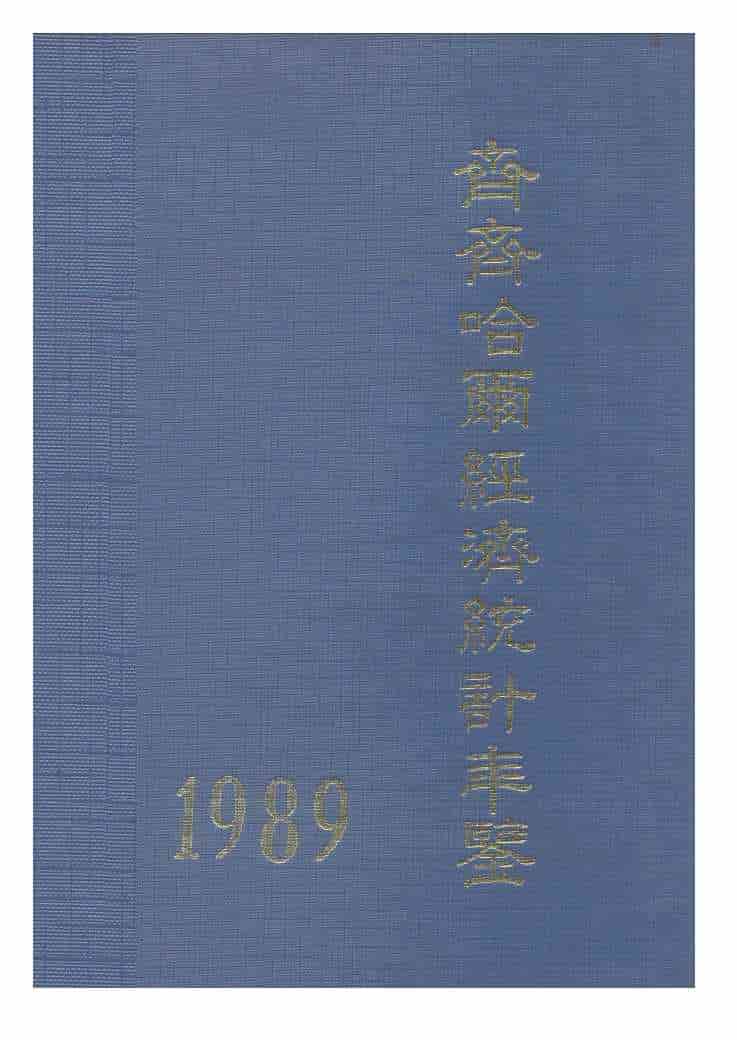 1989年齐齐哈尔经济统计年鉴封面