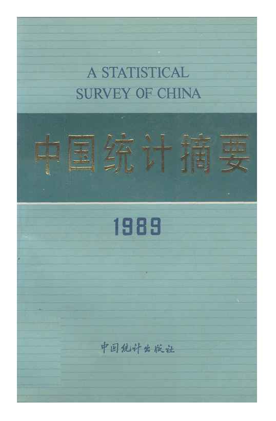 1989年中国统计摘要封面