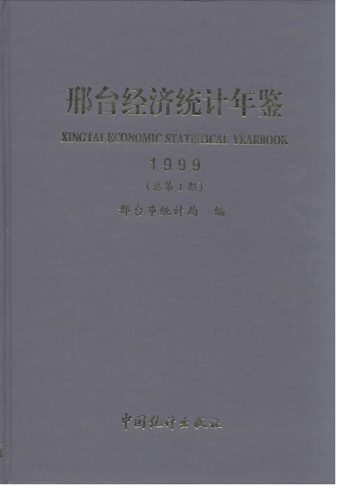 1999年邢台经济统计年鉴封面