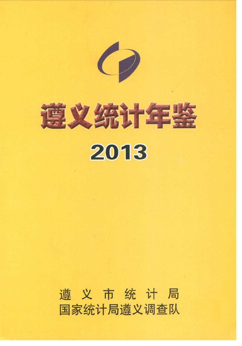 2013年遵义统计年鉴封面
