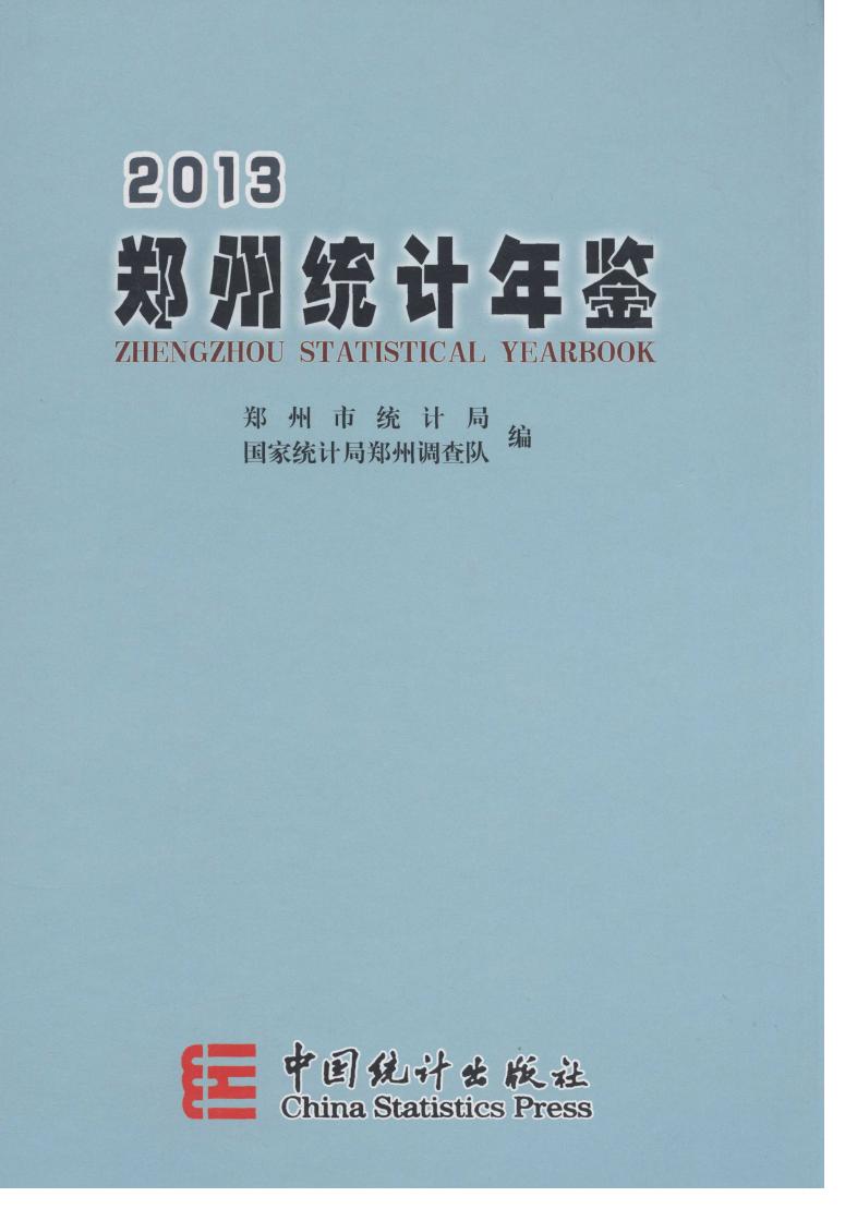 2013年郑州统计年鉴封面