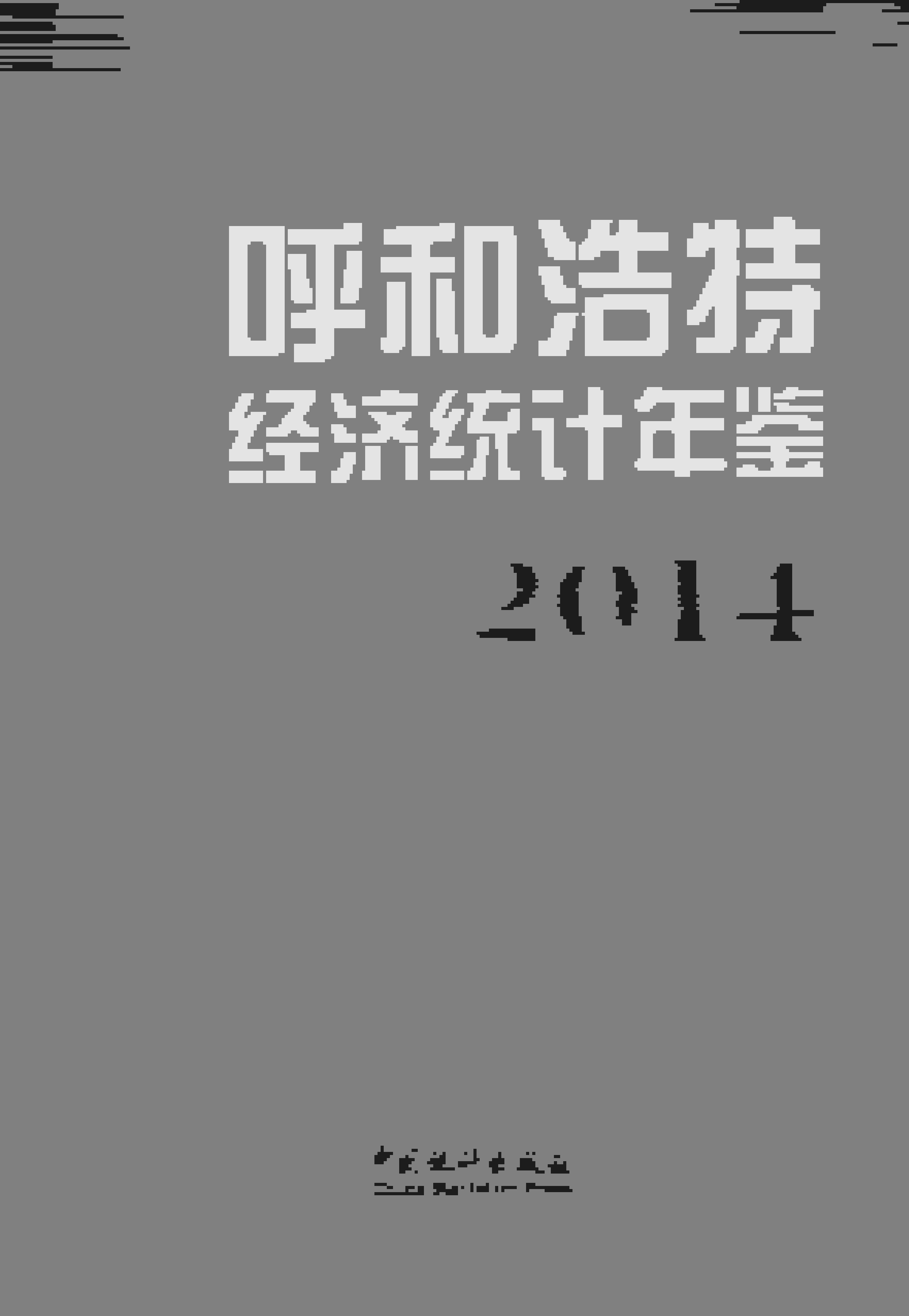 2014年呼和浩特经济统计年鉴封面