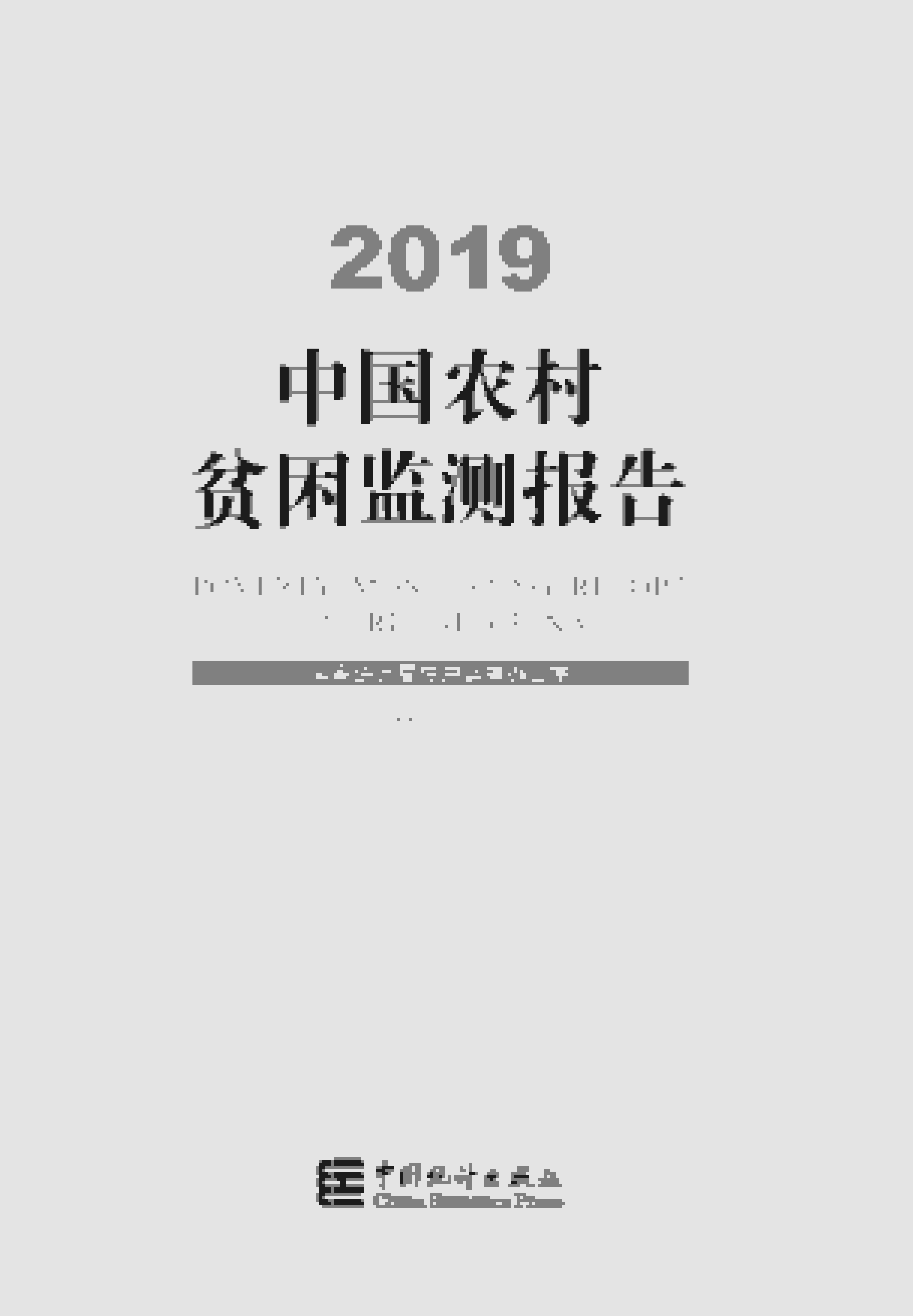 2019年中国农村贫困监测报告封面