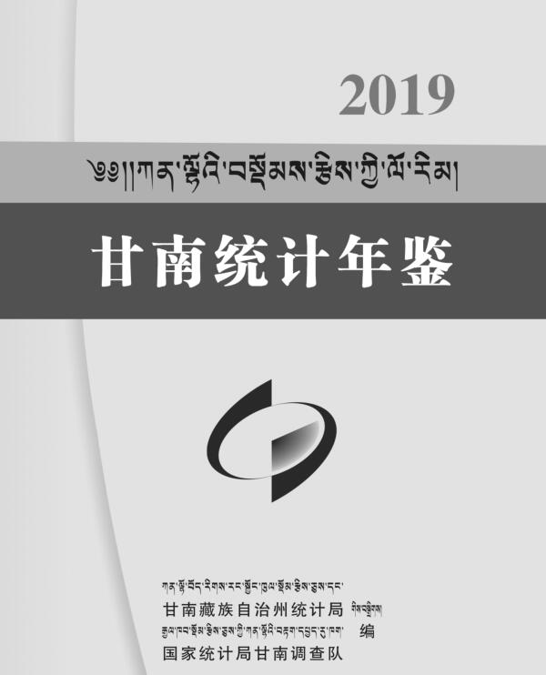 2019年甘南统计年鉴封面