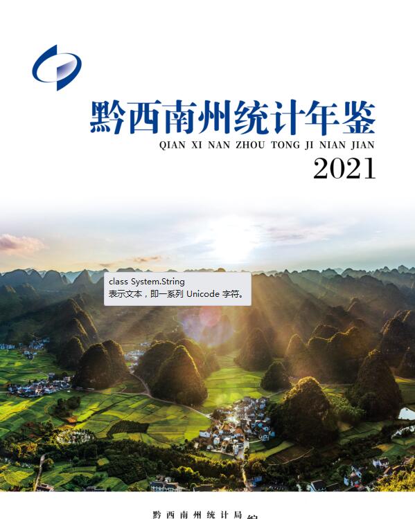2021年黔西南州统计年鉴封面