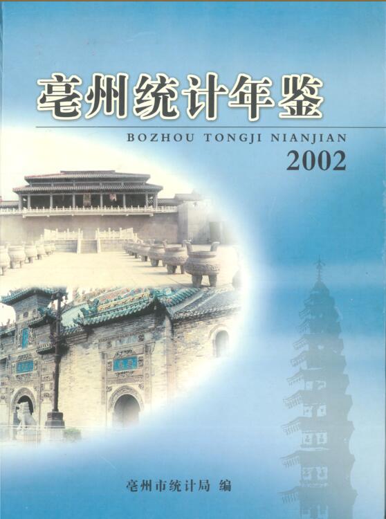 2002年亳州统计年鉴封面