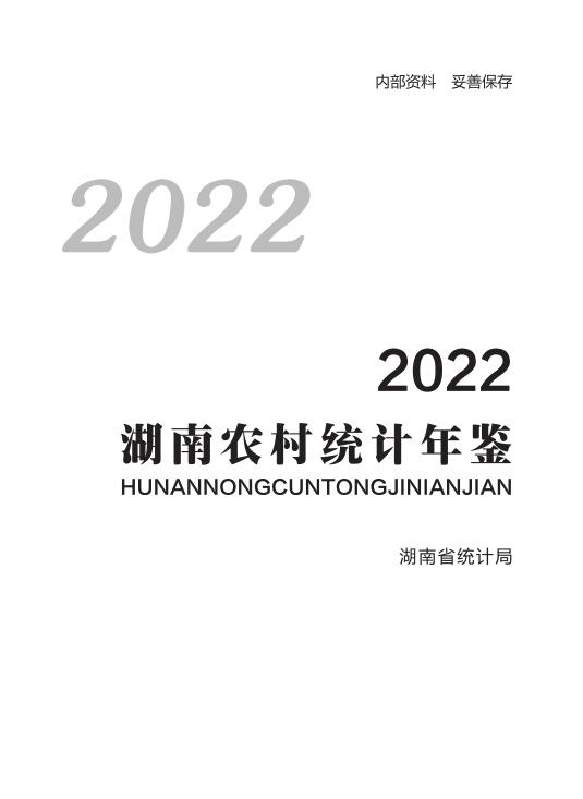 2022年湖南农村统计年鉴封面